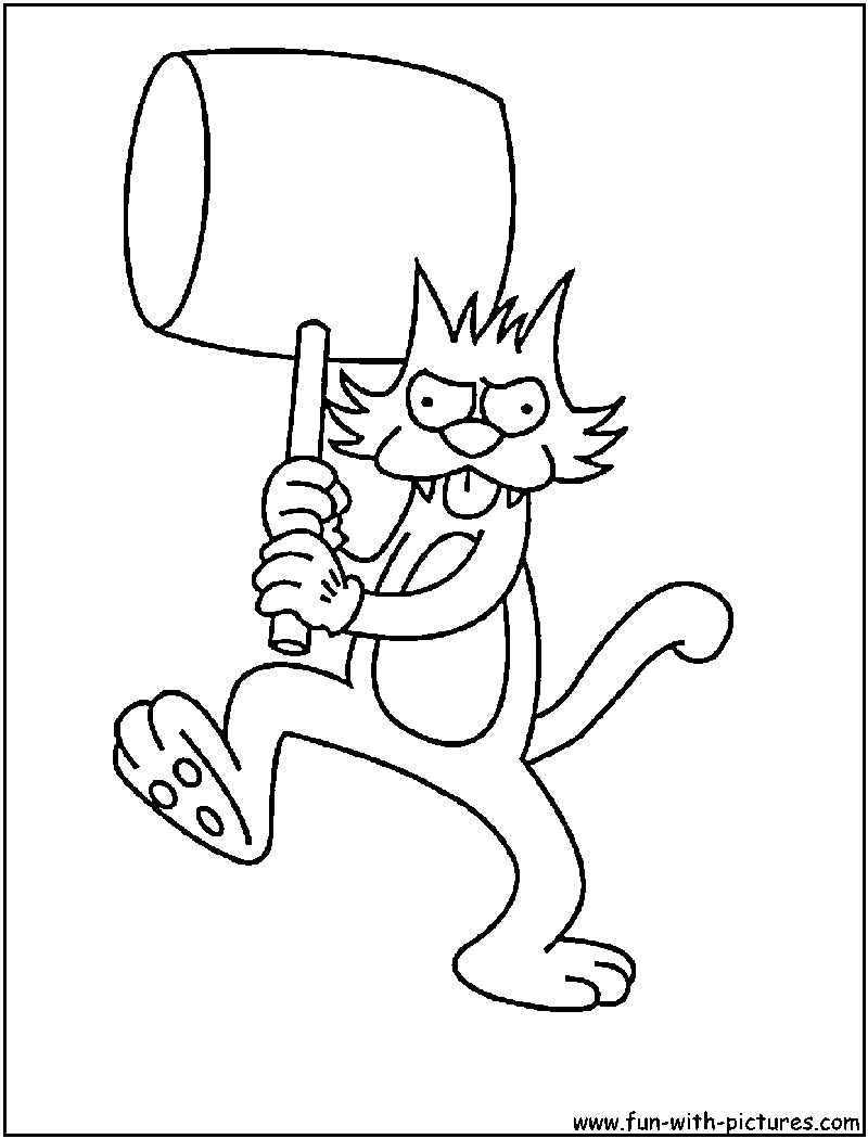 Simpsons Itchy Coloring Page 