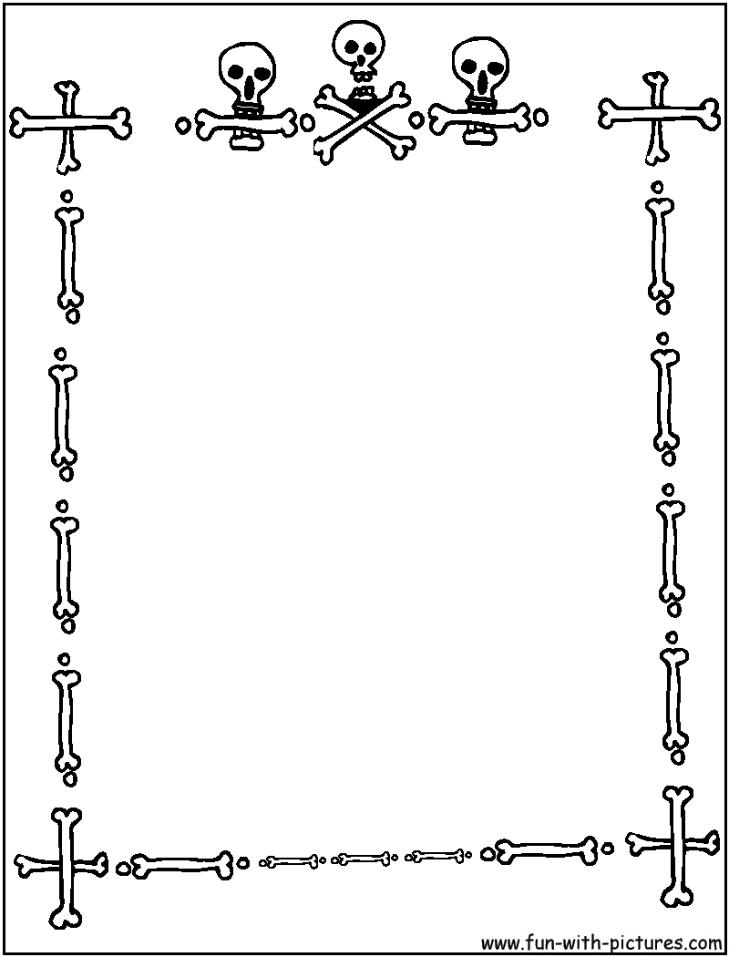 Skullnboneshalloweenborder Coloring Page 