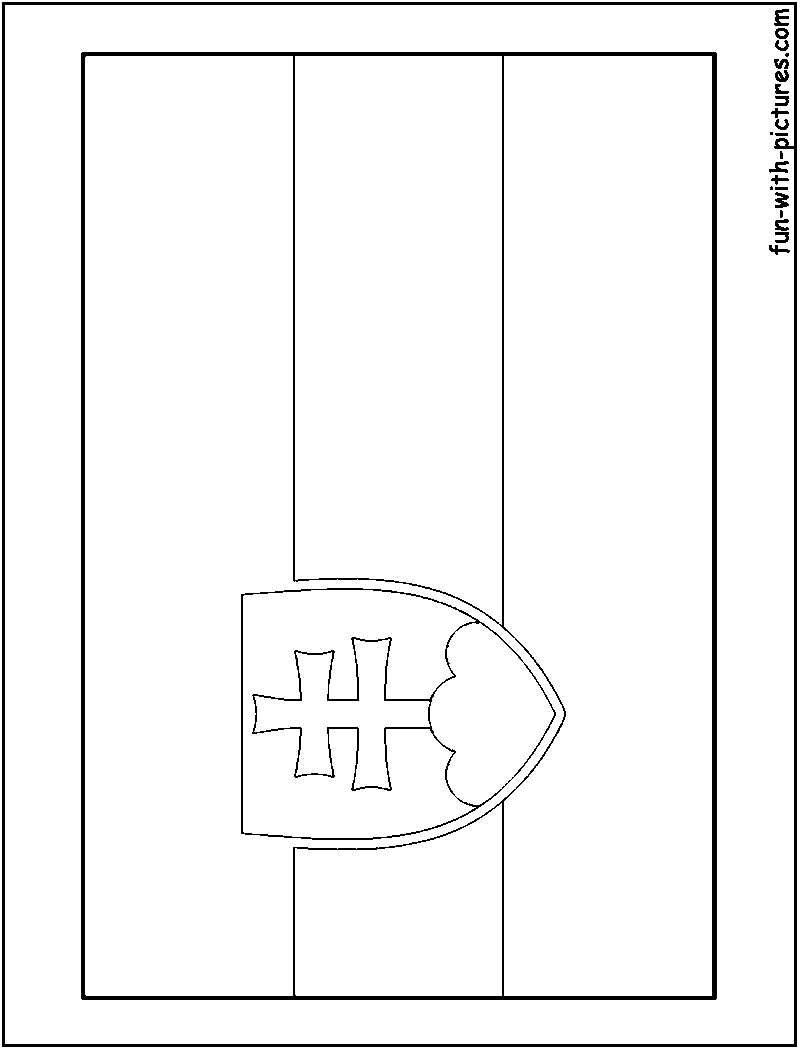 Slovakia Flag  Coloring Page