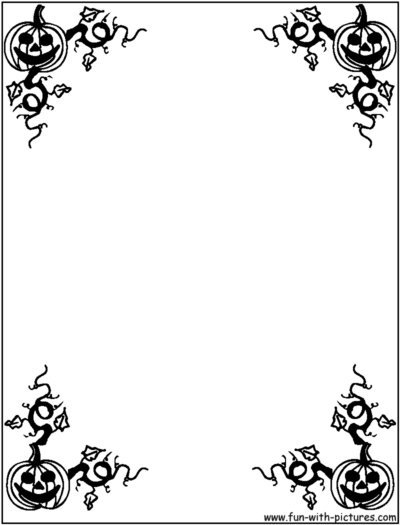 Smilingpumpkinhalloweenborder Coloring Page 