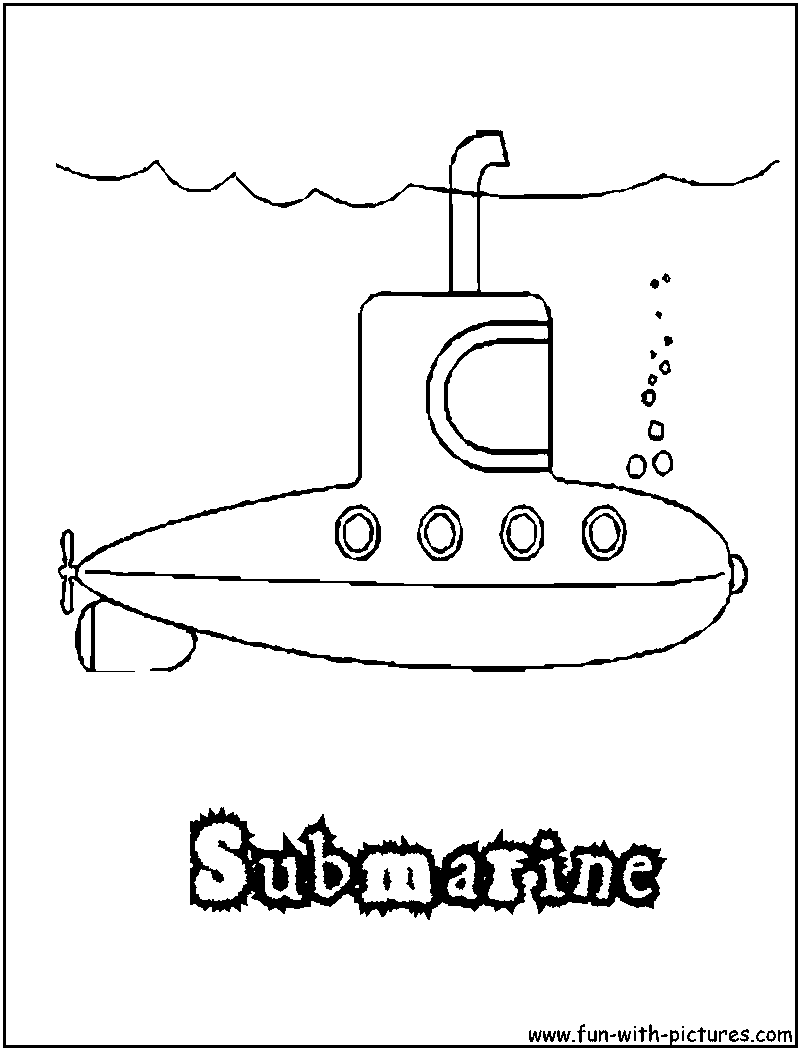 Submarine Coloring Page 