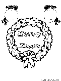 Christmas Wreath Coloring Page 
