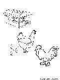 Cock Hen Coloring Page 