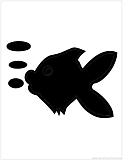 fish bubbles silhouette