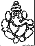 Ganesha Cutout Coloring Page 