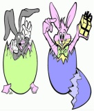 hatching bunnies card