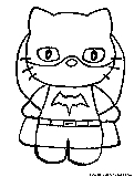 Hellokitty Batgirl Coloring Page 