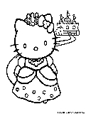 Hellokitty Princess Coloring Page 