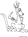 Kangaroo Boomerang Coloring Page 