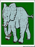 printable african elephant jigsaw