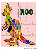 printable kangaroo jigsaw