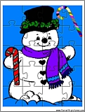 printable snowman jigsaw