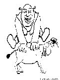 Shrek Donkey Coloring Page 