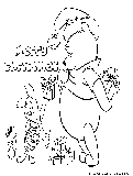 Winnie Piglet Xmas Coloring Page 