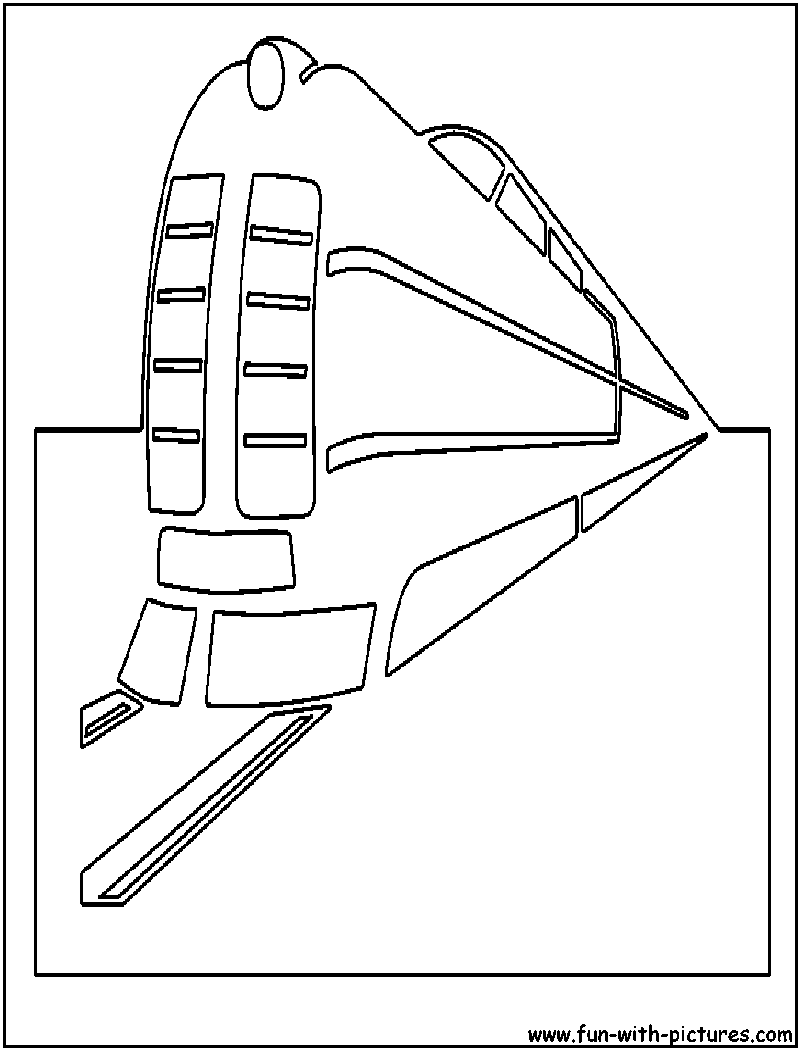 Train Cutout Coloring Page 