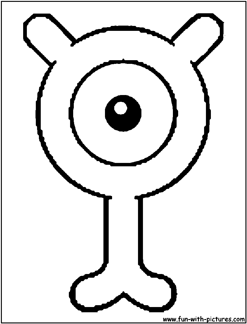 Unown Y Coloring Page 