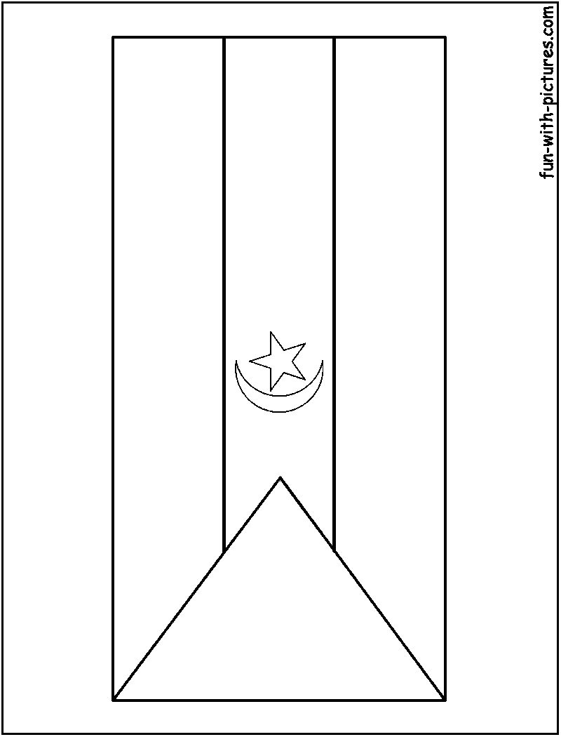 Western Sahara Flag  Coloring Page